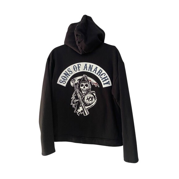 Sons Of Anarchy Reaper Hoodie Jacket Size M Zip Up Patch Back Graphic Official - Picture 1 of 16